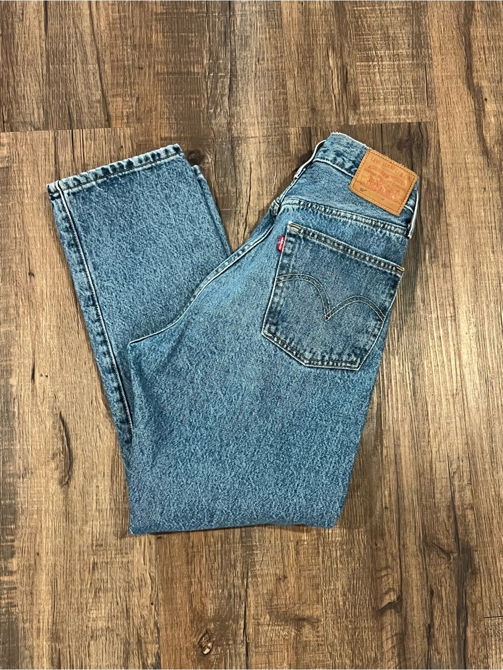 Levi’s 501 Original Cropped Jeans W27 L26 Medium Wash Excellent Condition - Picture 12 of 13